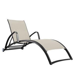 China Outdoor Styles Dark Brown Finish Beach Chaise Lounge wholesale