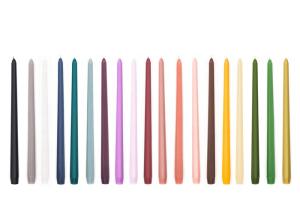 China Multicolor Paraffin Wax Taper Candles Dinner Dripless 10 Inch wholesale