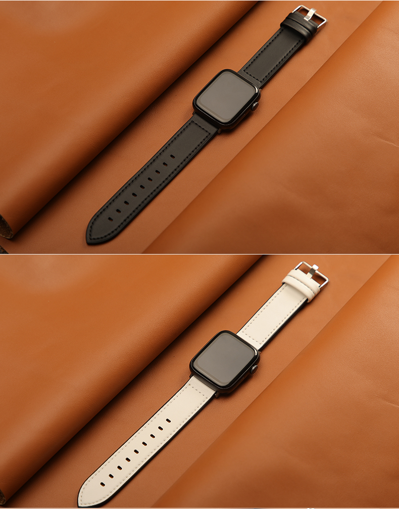 22mm Silicone Leather Watch Strap for iWatch Series 6 5 4 3 2 1 SE Luxury and Durable