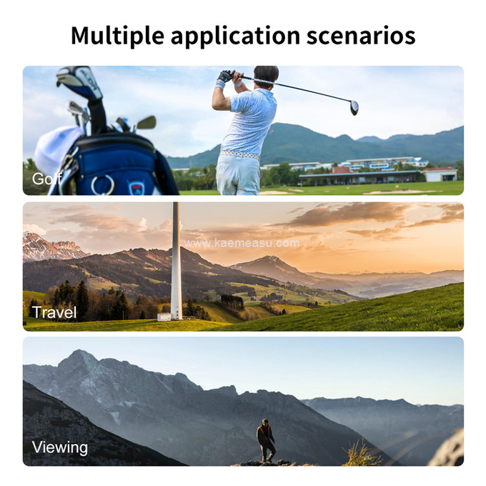 kaemeasu Golf Rangefinder 6.5X Aluminum Leather Shell Laser Range Finder with Flagpole Lock Magnet Function MAL600