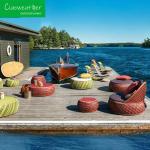 Restaurant Outdoor Wicker Furniture Metal Aluminum Lounge Chair for Comfortable