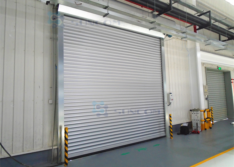 Exterior Interior Insulated Roll up Industrial Security Doors Grey White Panel