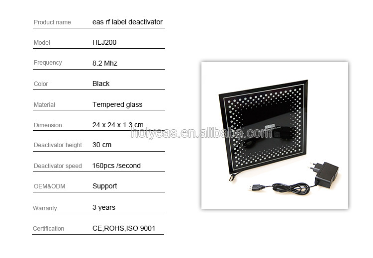 Retail security system eas portable rf label integrated deactivator counter top soft label demagnetizer