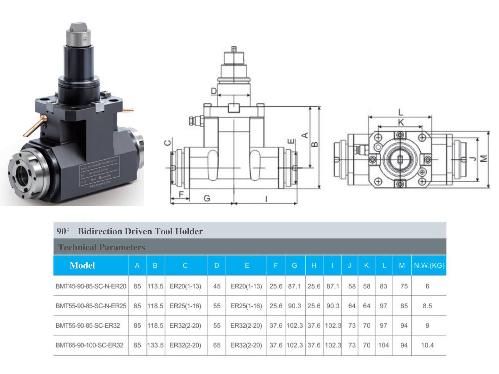 BMT40/BMT65 bmt Tool Holders Lathe Live Tooling Holders CNC Machine Accessory Double Head