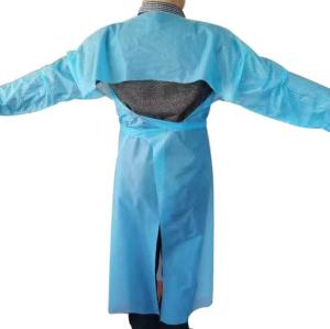 China Non Sterile CPE Isolation Apron Poly - Coated Polyspunbond Unisex Disposable wholesale
