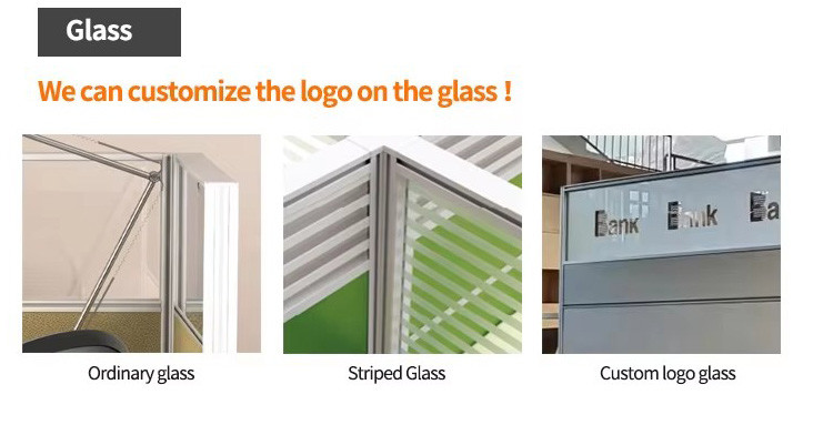 Open Office Staff Workstations Modular Glass Screen Workstations Desk