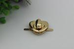 New fashion zinc alloy gold color metal bag hardware twist lock with nickel free