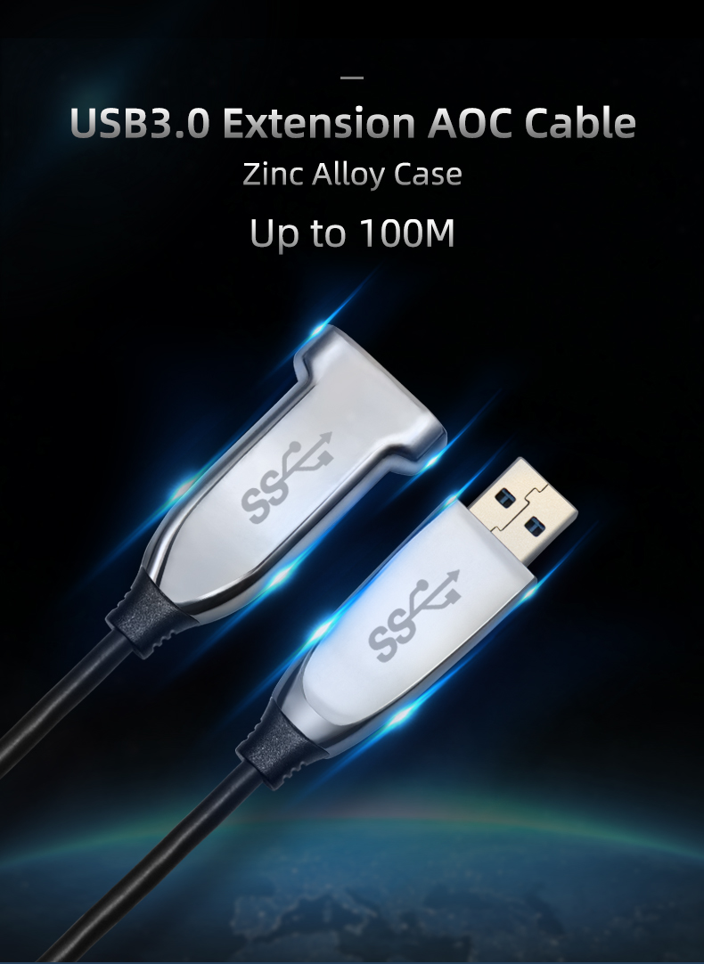 10M Metal Aoc Usb 3.0 Connector Extension Ethernet Kable Kabel Electric Wires Cable Fiber Optic Outdoor