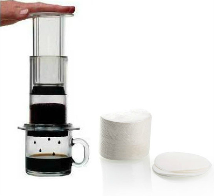 Customized Round shape coffee filter paper for 2-4 persons 100pcs virgin wood pulp aeropress filter papers