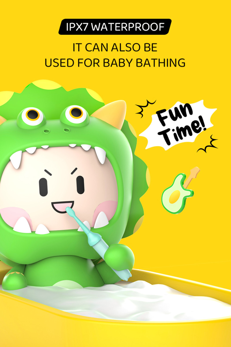 Sonic Electric Toothbrush Cartoon Smart Children Toothbrushes For 3-15 Year Old Kids