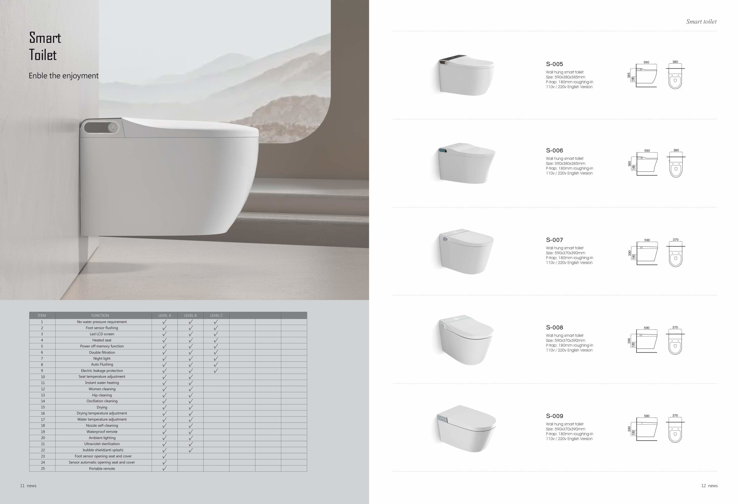 Bathroom Ceramic Modern Smart Toilet Automatic Electronic Control