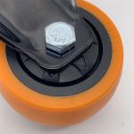 Polyurethane Rigid Plate Caster Wheel For Cart Factory Equipment 2 Inch