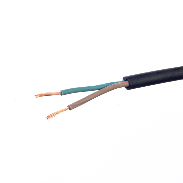 Insulated VDE Standard H05 Rr Cable Rubber 2x0.75 Copper Cable for Household Appliance and Outdoor Temperature Range -5C To 70C