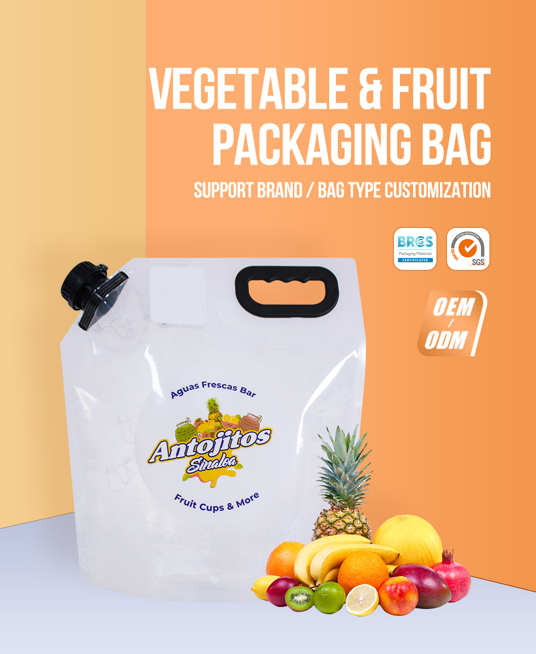 Food Grade Fruit Flavored Soda Packing Spout Bag Tomato Drink Pouch With Spout For Fruit Juice Vegetable Juice