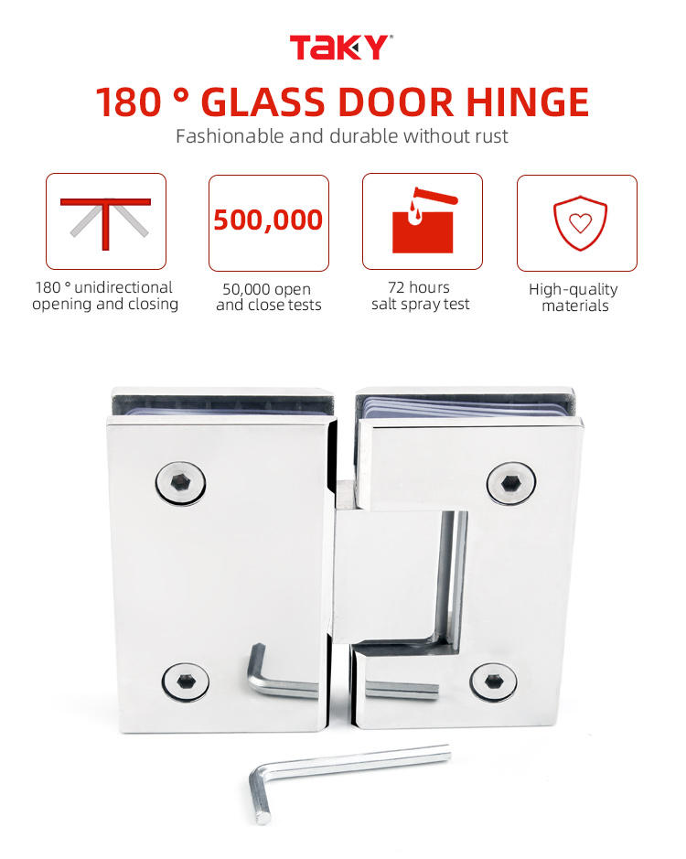 Normal Style Glass to Glass Shower Hinge for 180 Degree Opening in Bathroom Renovation
