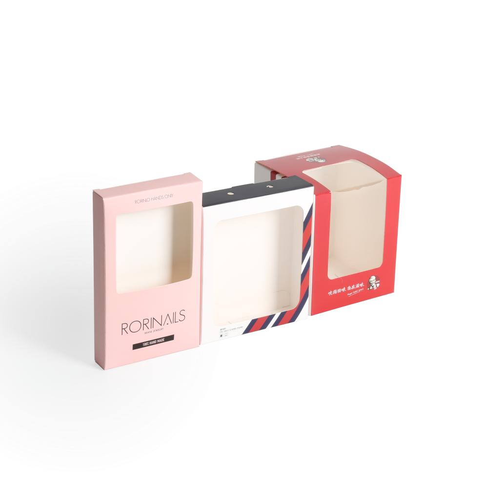 Paper Gift Box With PVC Windows Tuck End Boxes Full color Printing Small Gift Box