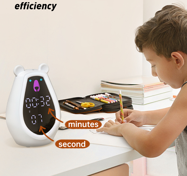 Adjustable Brightness Night Light Voice-Activated Alarm Clock for Kids' Sleep Train