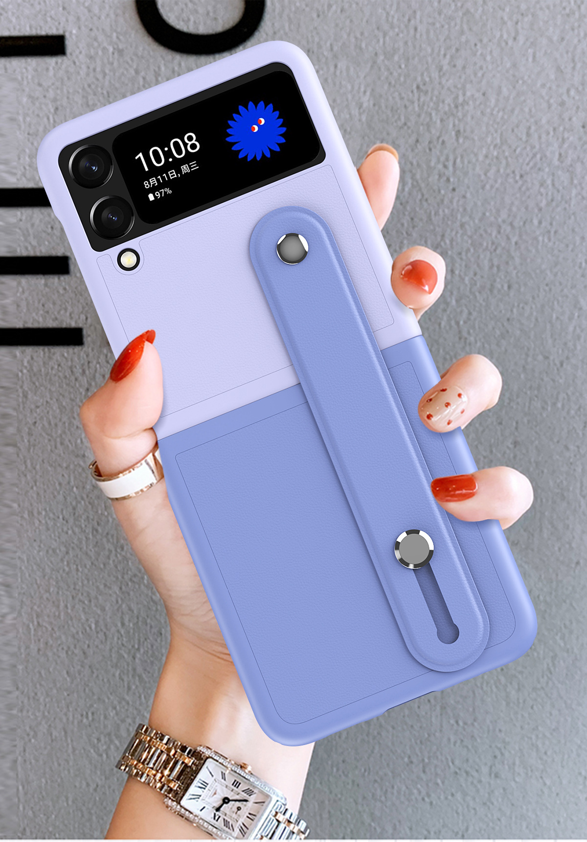 RED Shockproof Holder Back Cover for Samsung Galaxy Z Flip 3 Z Fold 4 5G Phone Case