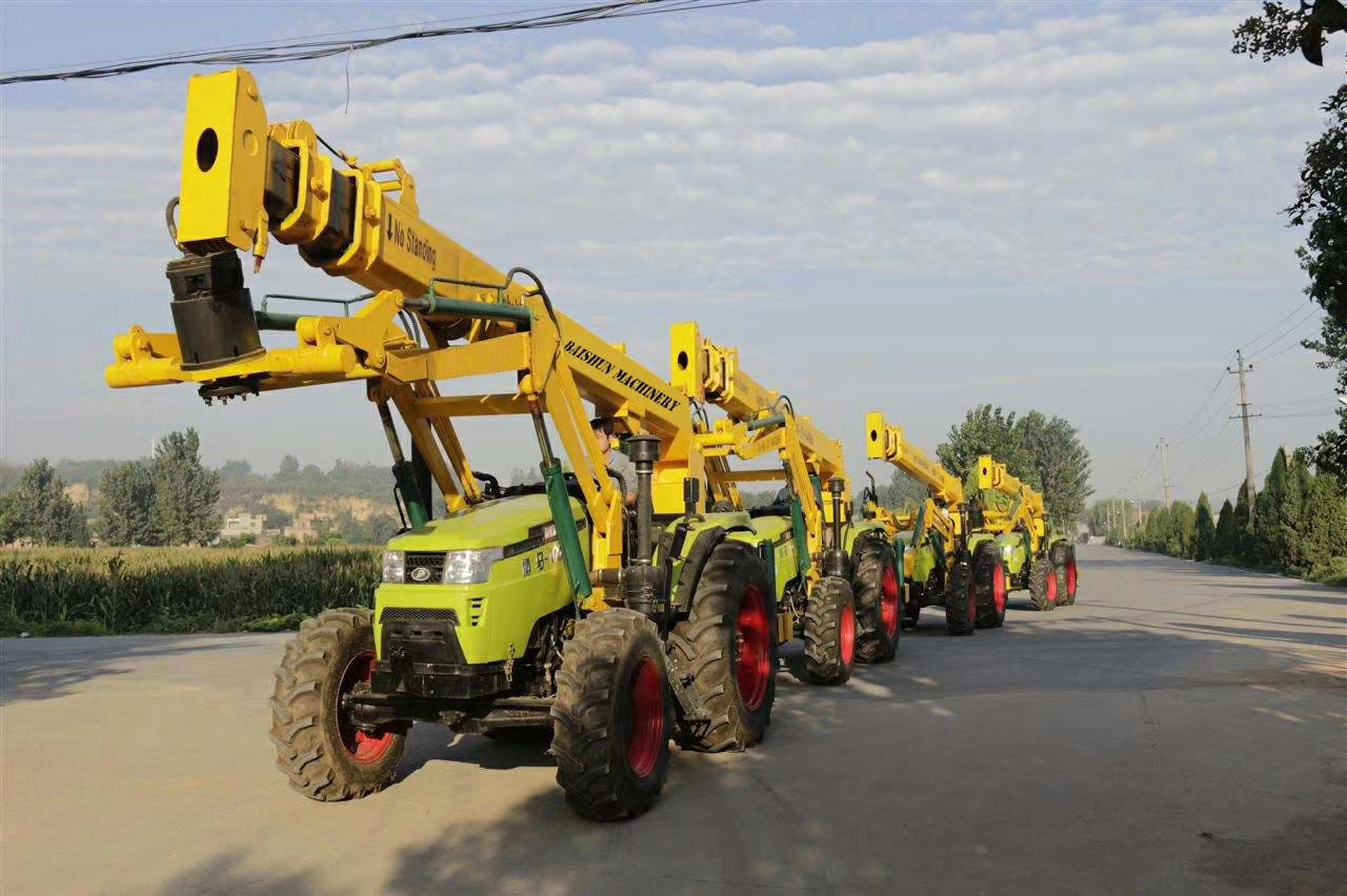 High Performance Hydraulic pole master electric pole erecting crane & digging hole machine