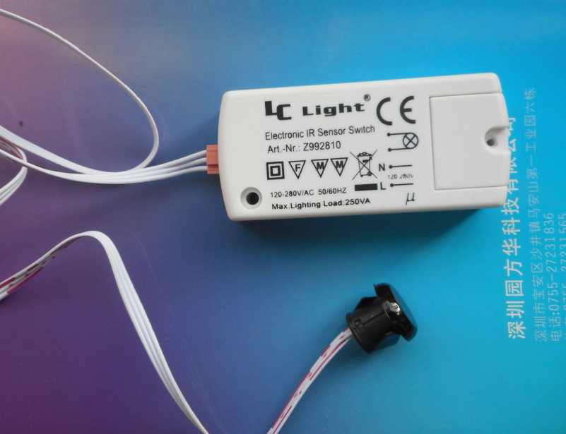 Time Infrared Sensor Light Switch , Customized Fission Infrared Switch Bathroom