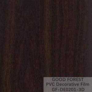 China Decorative Black PVC Film 1260mm - 1330mm Width Wooden Grain wholesale