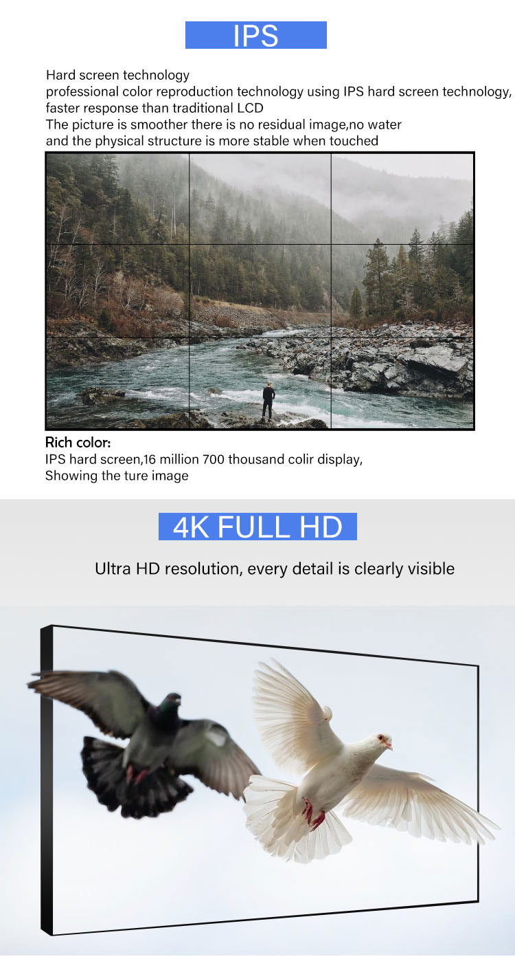 3.5mm Bezel 2x2 Seamless LCD Video Wall 46 Inch Ultra Narrow Frame