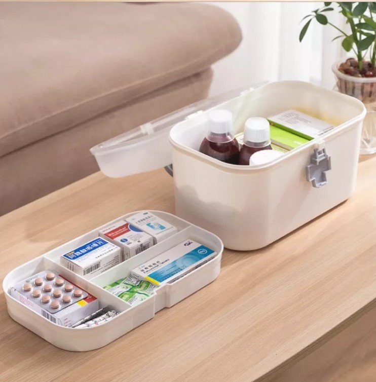 Portable Household Storage Container Plastic First Aid Box Organizer