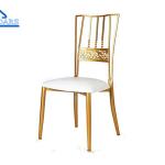 Luxury Gold Metal Party Tent Accessories Banquet Chair With Cushion For Wedding
