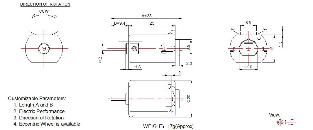 Professional Mini DC Motor 3v - 12v Carbon / Metal Brush Flat DC Motor