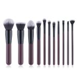 11pcs Wood Handle Makeup Brushes Face Eye Soft Dense Synthetic Hair