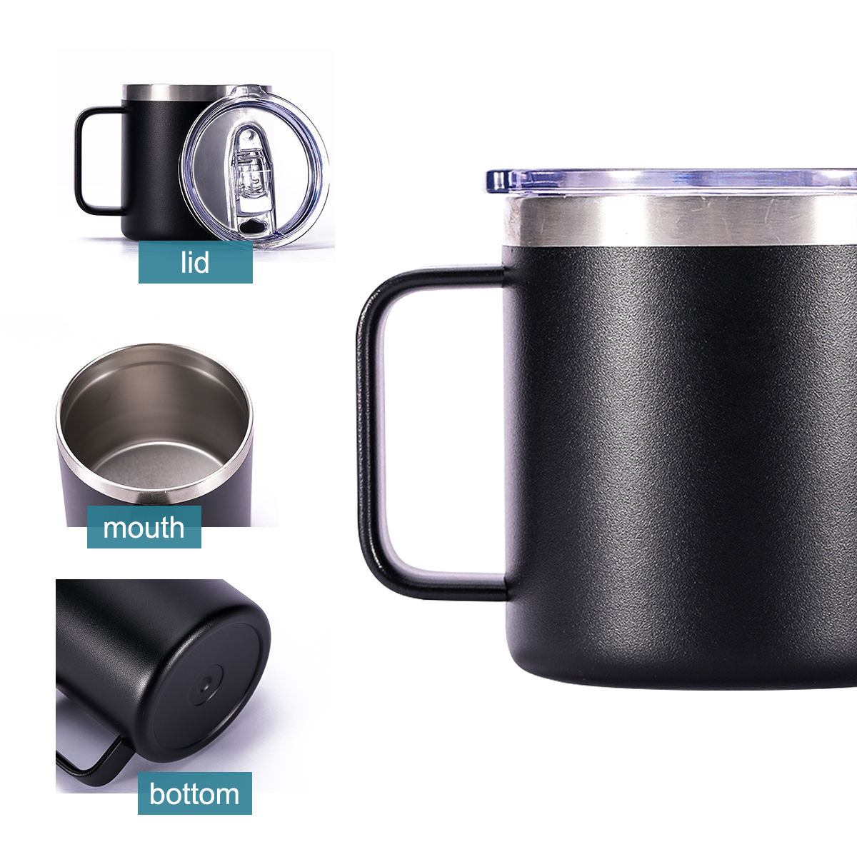 Custom Outdoor Coffee Cup Vacuum Insulated Camping Mug With Lid Double-Layer Stainless Steel Travel Mug