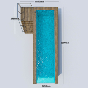 Clear Acrylic Panel AUPOOL Fiberglass Outdoor Baby Swimming Pools With Ladder And Heat Pump For Kids