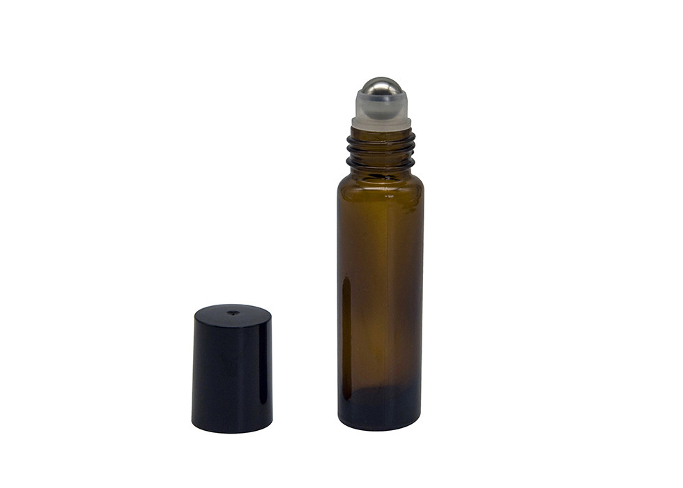 Cosmetic Frosted Amber 10ml Empty Roll On Bottles
