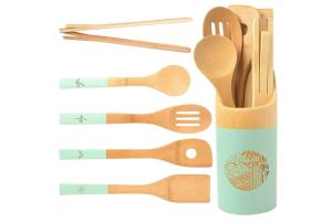 China Bamboo Wooden Kitchen Utensil Set 6pcs Heavy Duty Rustresistant wholesale