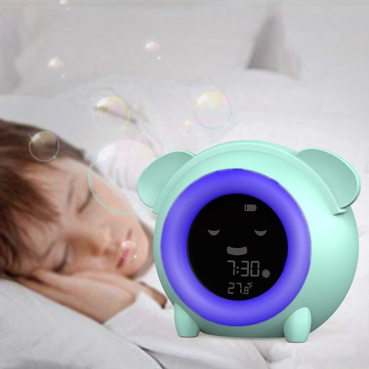 Green Frog Kids Alarm Clock 14.5*8.6*13CM wake up light ABS Material