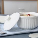 EU Round White Porcelain Dessert Bowls Dishwasher Safe