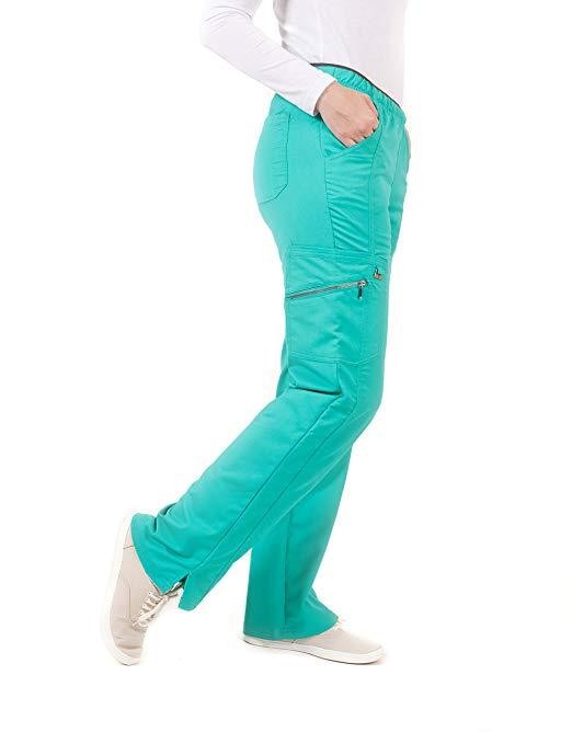 200 GSM Polyester 62% Viscose 33% Spandex 5% Insert Pocket Elastic Belt Nurse Medical Scrubs Pants