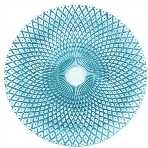 China Chic Blue Red Yellow White Glass Charger Plates 12in Diamond Figure Design Glass Dinner Plates wholesale