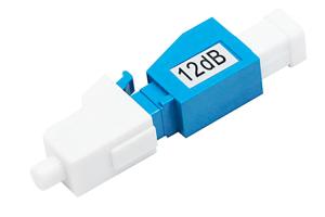 China Plastic Single Mode Fiber Optic Attenuator 12dB LC APC UPC Fixed Optical Attenuator on sale