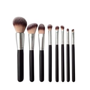 China Exquisite Makeup Brushes Classical Black Wooden Handle Wonderful Makeup Brush on sale