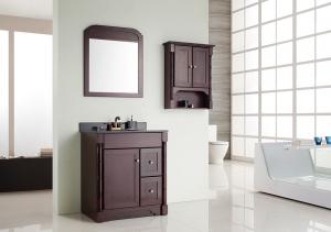 China 32 Inch Bathroom Vanity Marble Countertop Dark Red Wall Mounted Sink Vanity wholesale
