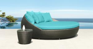 China outdoor furniture rattan daybed -9444 wholesale