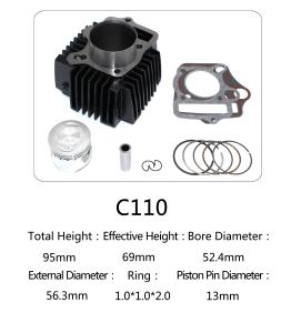 China Original Motorcycle Cylinder Kit C110 For Dayang Motor , Motorcycle Engine Parts wholesale