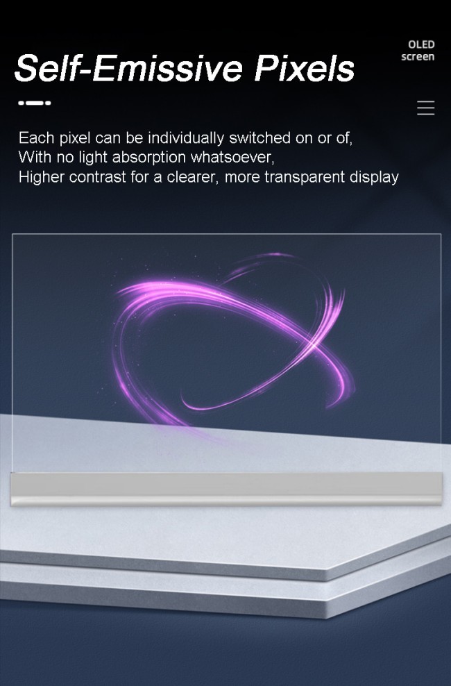 77 Inch Transparent OLED Touch Screen Digital Kiosk with Aluminum Alloy Frame and Pen/Finger Touch Writing Method