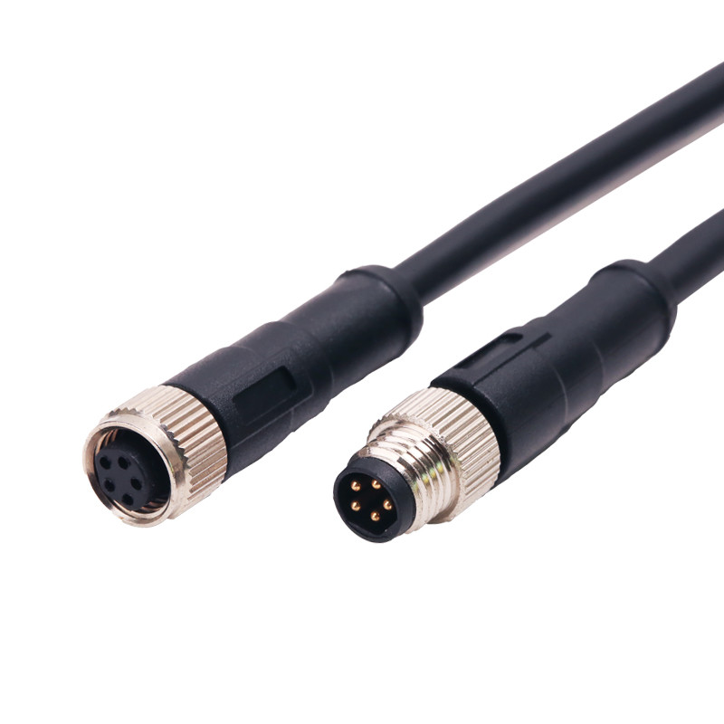 Elbow M8 Cable Connector Male To Female Cable 4p 5P 3P 8 Pin Circular Connector