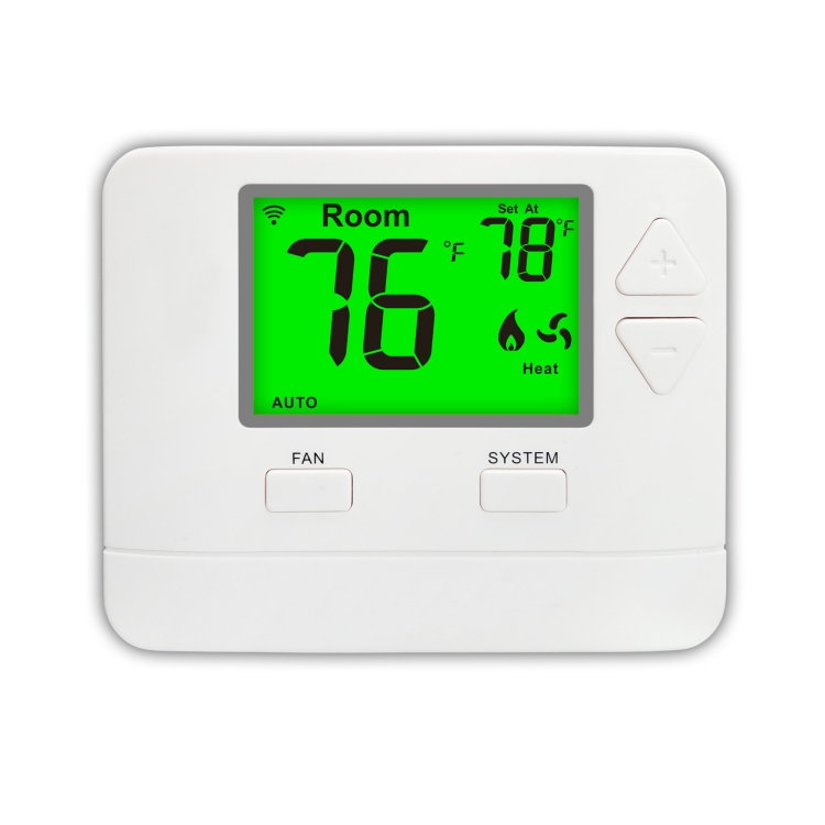 Non Programmable Home HVAC Heating Digital WIFI Thermostat 24V LCD White ABS