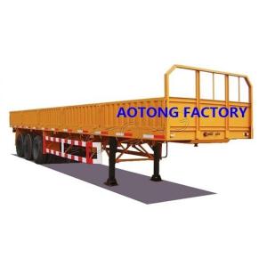 China 3 * 13ton Capacity Side Wall Flatbed Truck Semi Trailer 40T 3 Axles Cargo Transporting wholesale