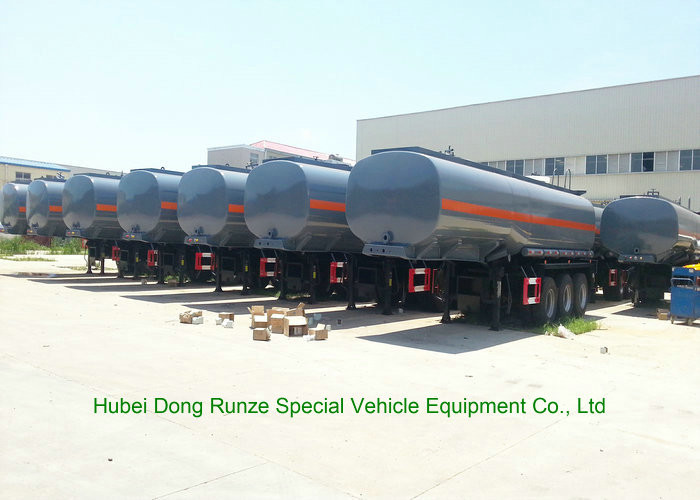 Hydrochloric Acid Tanker Semi Trailer , Chemical Road Tankers Custom Material
