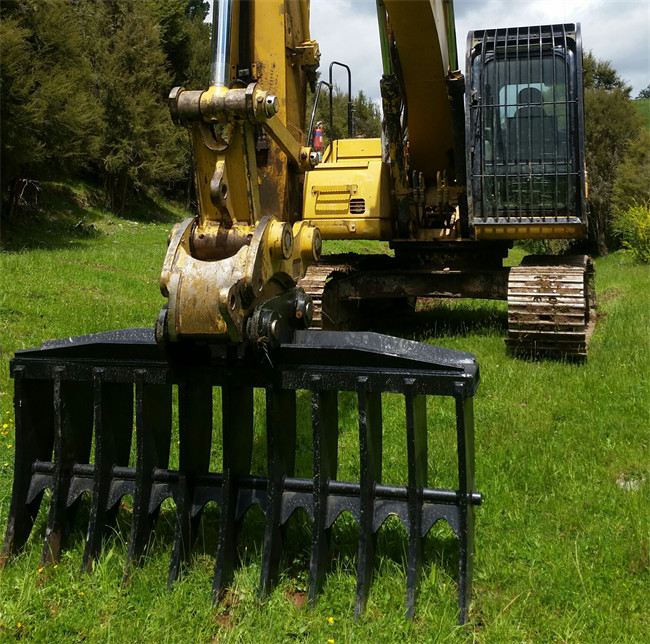 Q460 Excavator Rake Bucket Construction Machinery Attachment