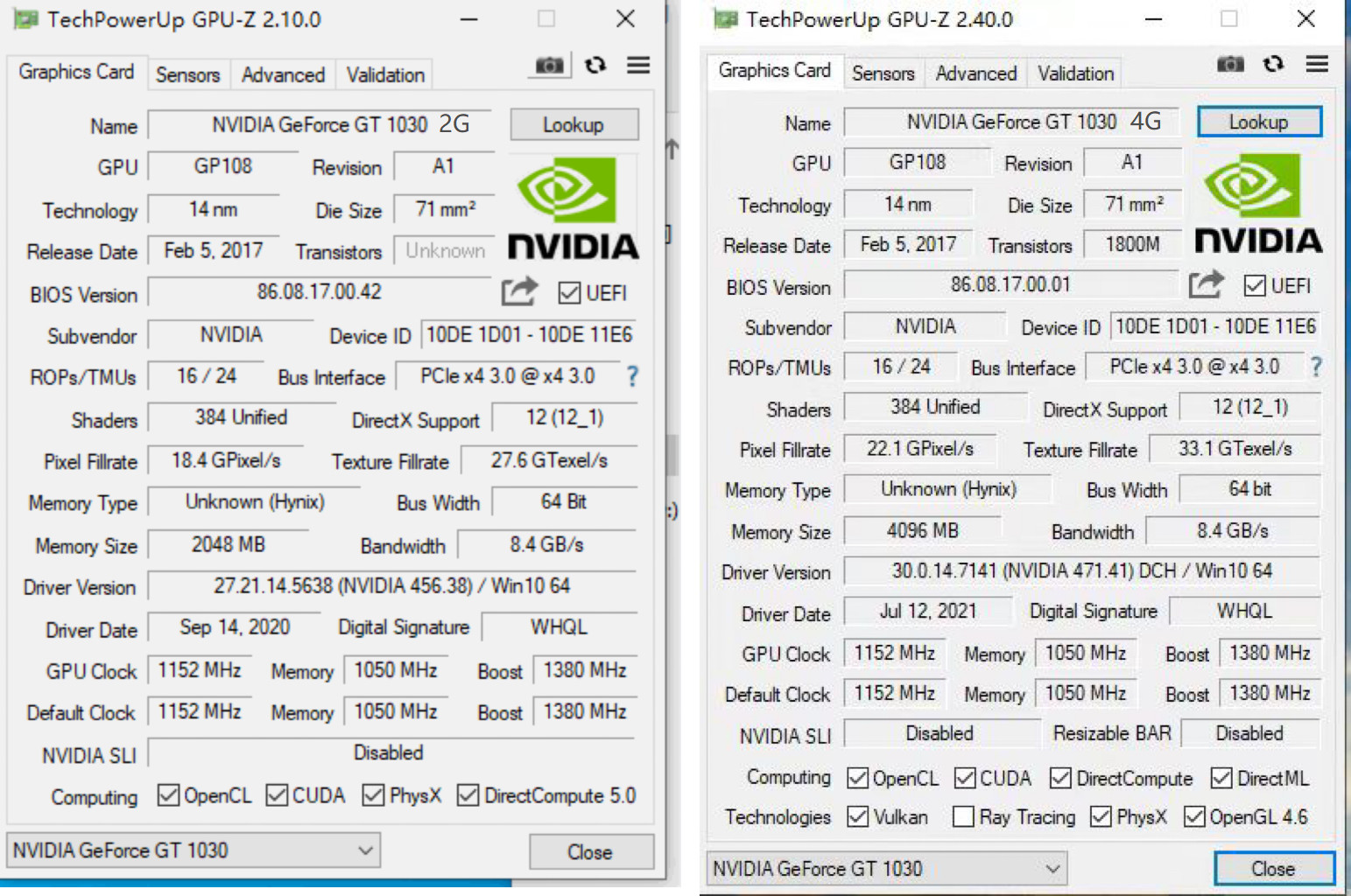 PCWINMAX Geforce GT 1030 2GB DDR4 64Bit Computer Graphics Card Low Profile HD DVI Outputs GPU